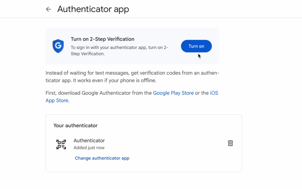 点击开启 Turn on 2-Step Verification